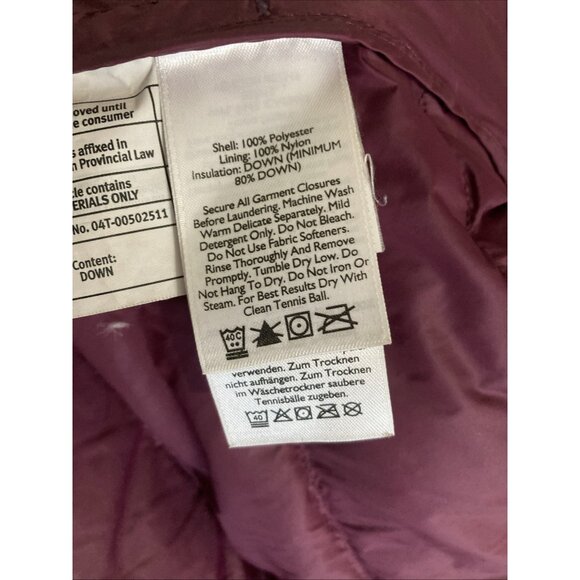 Womens Eddie Bauer Down Puffer Jacket Med Cirruslite Parka Hood Purple - Picture 12 of 13